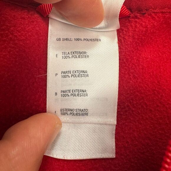 The North Face TKA 100 1/4 Zip Fleece Jacket Mens XL Red Mock Neck Outdoor Hike - Picture 8 of 14